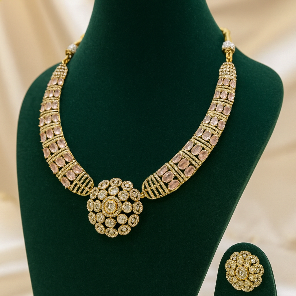 T2O Creation Stone-Studded Necklace Set