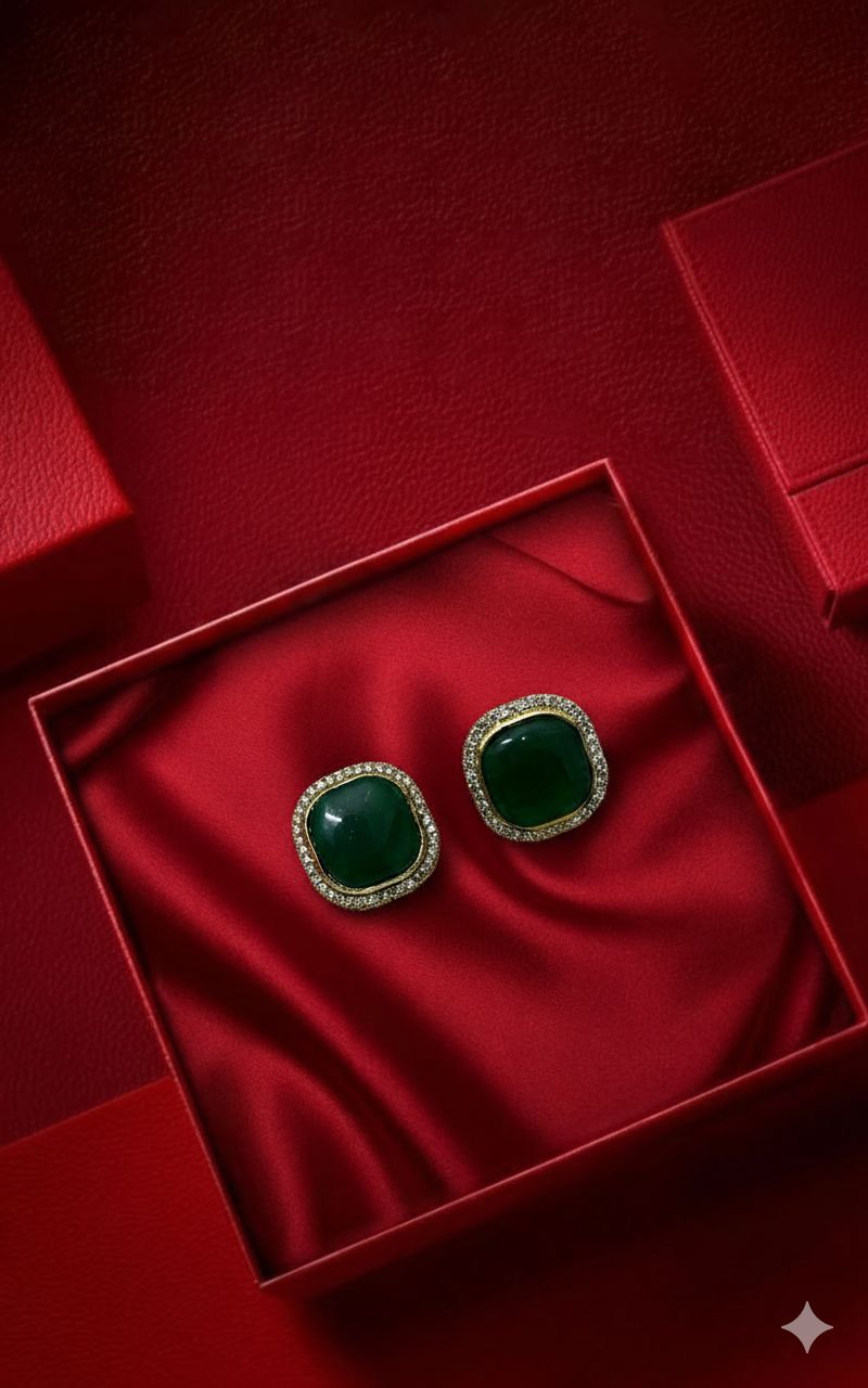 T2O Creation Stone-Studded Stud Earrings