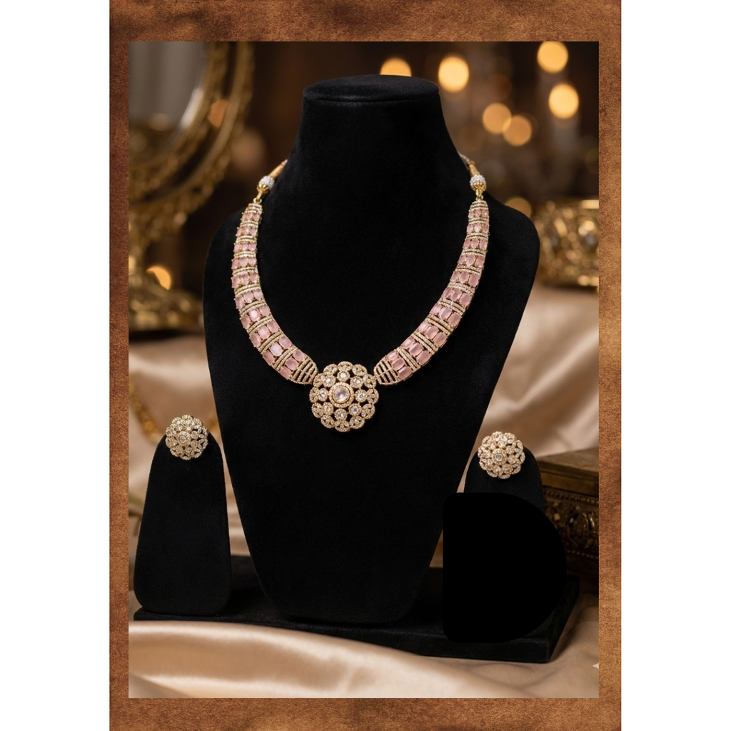 T2O Creation Stone-Studded Necklace Set