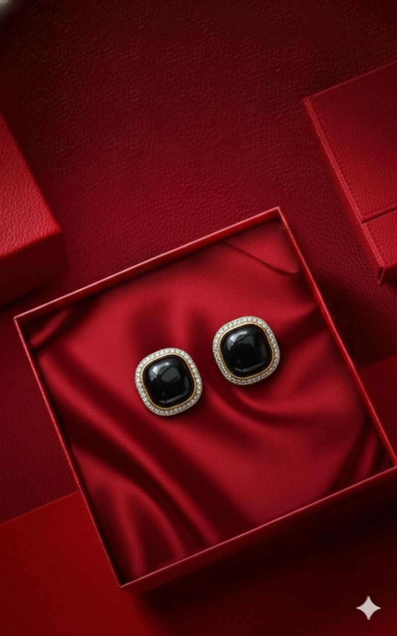 T2O Creation Stone-Studded Stud Earrings