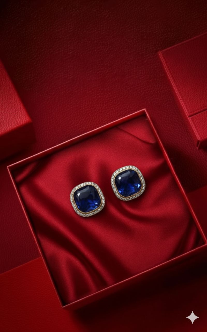 T2O Creation Stone-Studded Stud Earrings