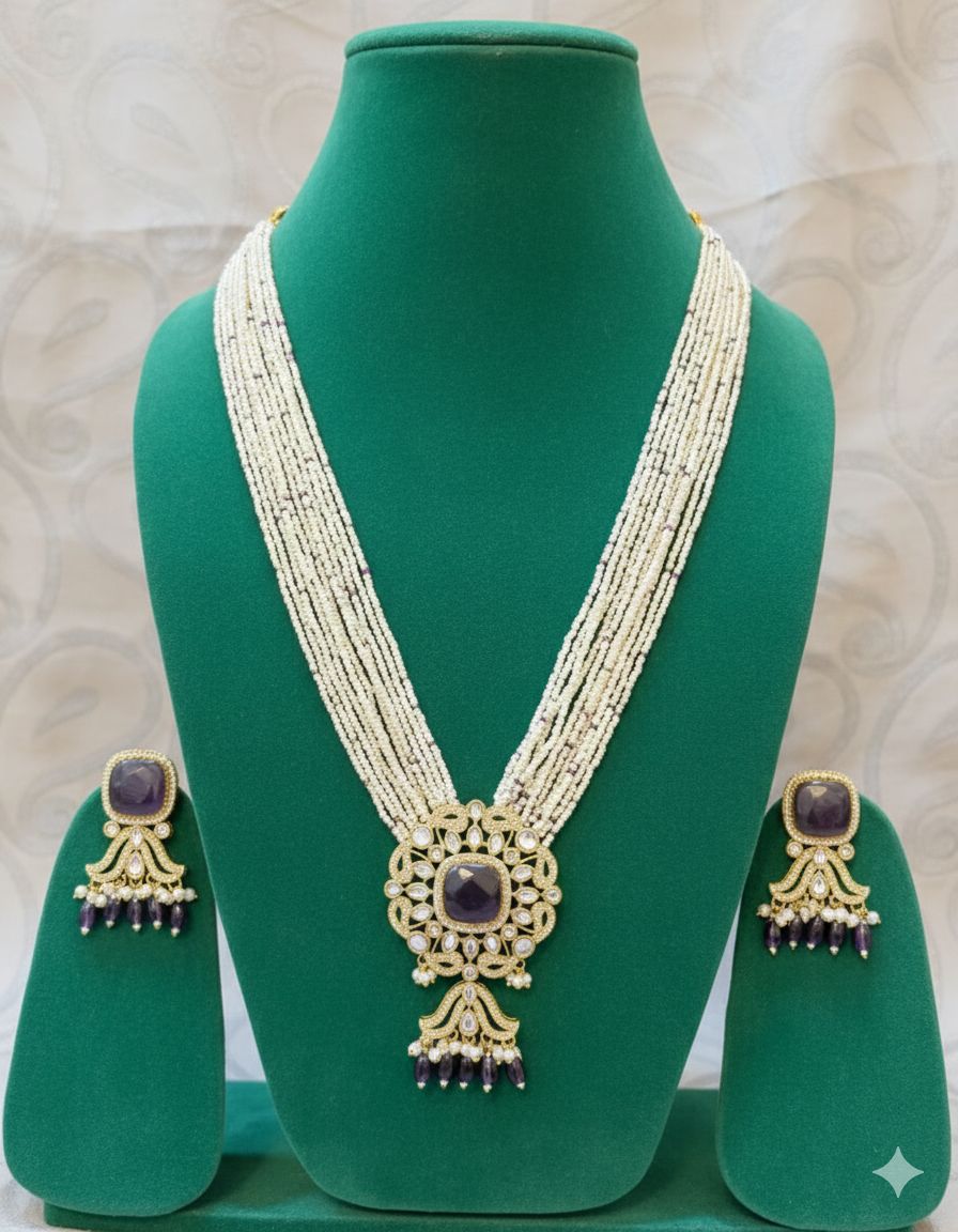 T2O Creation Square Kundan-Style Central Pendant