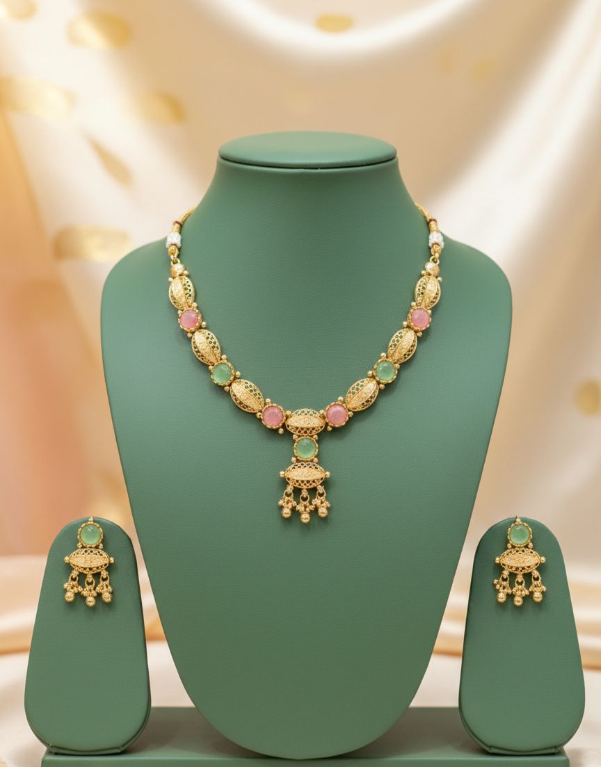 T2O Creation South Asian necklace-and-earring set
