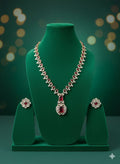 T2O Creation – Ruby Tone American Diamond Necklace Set