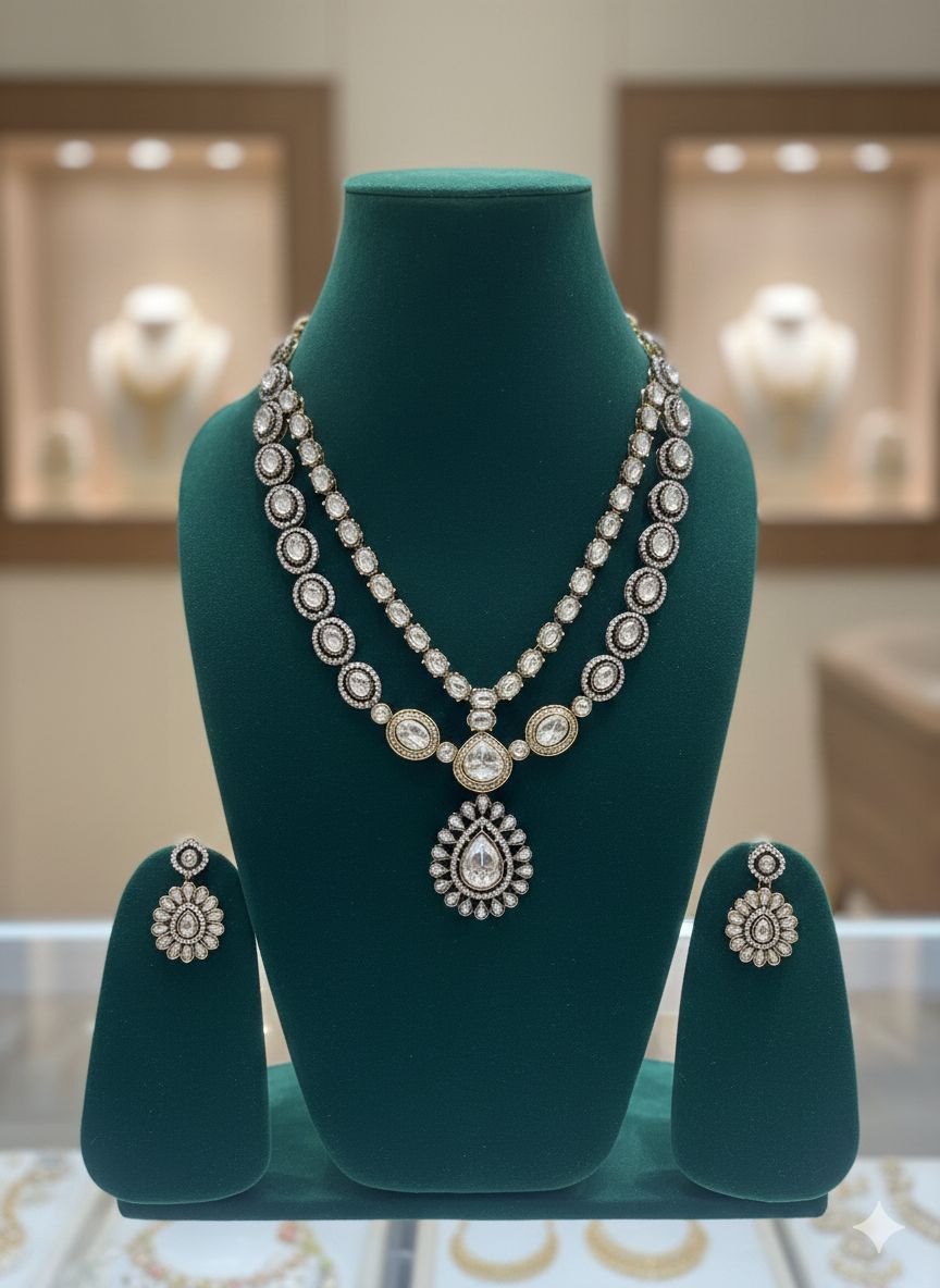 T2O Creation - Premium-Look AD bridal Necklace Set