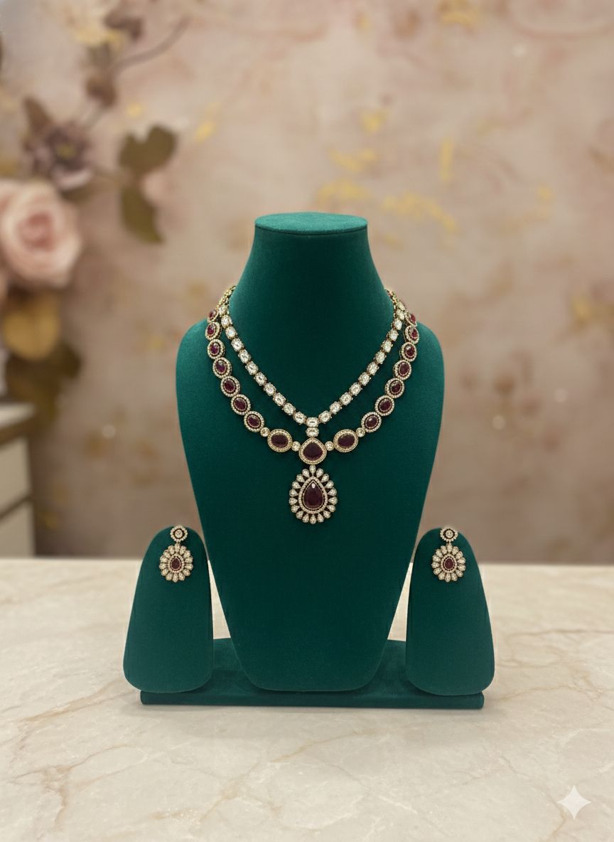 T2O Creation - Premium-Look AD bridal Necklace Set